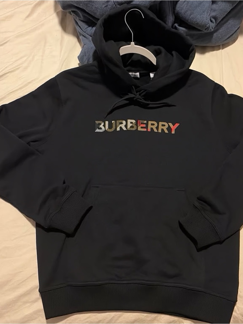 Burberry Black Hoodie with Multicolor Logo